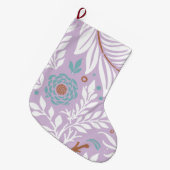 Grande Chaussette De Noël Design floral 26 (Devant (Accrochage))