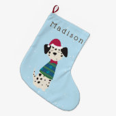 Grande Chaussette De Noël Dessin Dalmatien en Sweat (Devant (Accrochage))