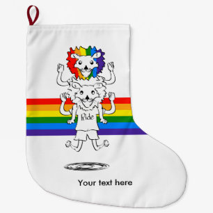 Grande Chaussette De Noël Dessin humoristique du gay pride Lion