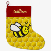 Grande Chaussette De Noël Dessin sur les abeilles (Devant)