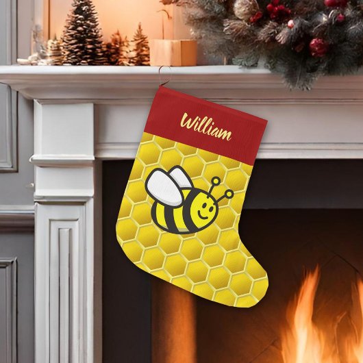Grande Chaussette De Noël Dessin sur les abeilles