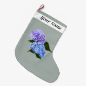 Grande Chaussette De Noël Deux Hydrangea Lavender et Blue (Devant (Accrochage))