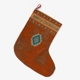 Grande Chaussette De Noël Diamant de sud-ouest personnalisé