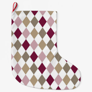 Grande Chaussette De Noël Diamants d'or rose chic