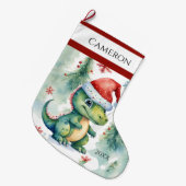 Grande Chaussette De Noël Dinosaur Santa Hat (Devant (Accrochage))