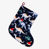 Grande Chaussette De Noël Dinosaures de Noël (Devant (Accrochage))
