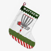 Grande Chaussette De Noël Disque personnalisé cadeau de vacances Golf (Devant (Accrochage))