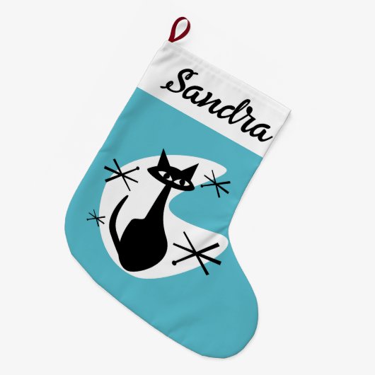Grande Chaussette De Noël do-it-yourself Noël Stocker - Age atomique Cat Sta (Devant (Accrochage))