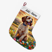 Grande Chaussette De Noël Doodle Dog (Devant (Accrochage))