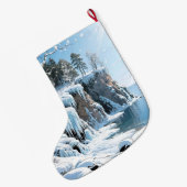 Grande Chaussette De Noël Door County  Wisconsin Winter Christmas  (Dos (Accrochage))