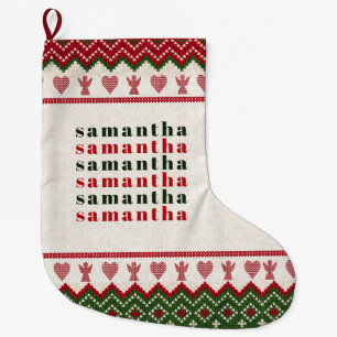 Grande Chaussette De Noël Douceur moche serré Angels de Hygge Coeurs Noël