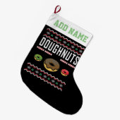 Grande Chaussette De Noël Doughnut personnalisée, laide doux de Noël (Devant (Accrochage))