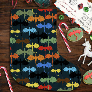 Grande Chaussette De Noël Dragons Vol Fantastique Vert