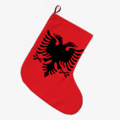 Grande Chaussette De Noël Drapeau albanais (Devant (Accrochage))