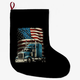 Grande Chaussette De Noël Drapeau américain de camionnette pour voiture patr