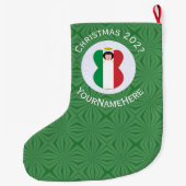 Grande Chaussette De Noël Drapeau Angel italien pour Noël (Dos)