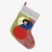 Grande Chaussette De Noël Drapeau Angel philippin ou philippin (Devant (Accrochage))