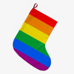 Grande Chaussette De Noël Drapeau de fierté arc-en-ciel LGBTQ+