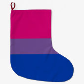 Grande Chaussette De Noël Drapeau de fierté bisexuel (Devant)