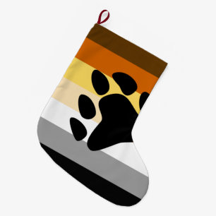 Grande Chaussette De Noël Drapeau de fierté de l'ours avec patte