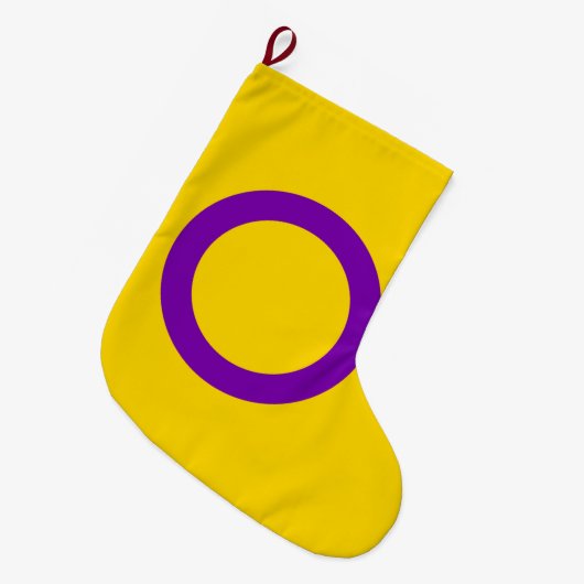 Grande Chaussette De Noël Drapeau de fierté intersexe (Devant (Accrochage))