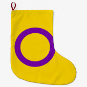 Grande Chaussette De Noël Drapeau de fierté intersexe (Devant)