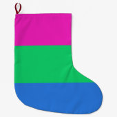 Grande Chaussette De Noël Drapeau de fierté polysexuelle (Devant)