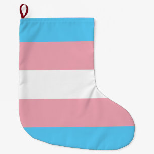 Grande Chaussette De Noël Drapeau de la fierté trans (fierté transgenre)