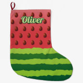 Grande Chaussette De Noël Drapeau de la pastèque Lieu de Noël (Devant)