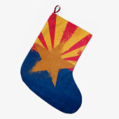 Grande Chaussette De Noël Drapeau de l'Arizona en détresse (Devant (Accrochage))
