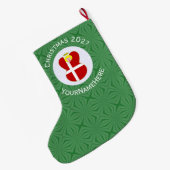 Grande Chaussette De Noël Drapeau de Noël danois personnalisé (Dos (Accrochage))