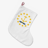 Grande Chaussette De Noël Drapeau d'État de Rhode Island (Devant (Accrochage))