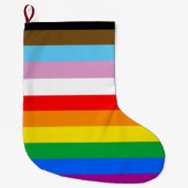 GRANDE CHAUSSETTE DE NOËL DRAPEAU PRIDE LGBTQ+ INCLUSIF (Devant)
