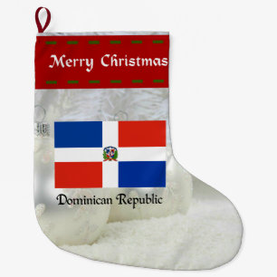 Grande Chaussette De Noël Drapeau République Dominicaine, design personnalis