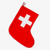 Grande Chaussette De Noël Drapeau suisse (Suisse) (Devant (Accrochage))