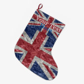 Grande Chaussette De Noël Drapeau Union Jack - Crinké (Devant (Accrochage))