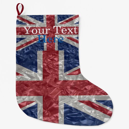 Grande Chaussette De Noël Drapeau Union Jack - Crinké (Devant)