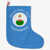 Grande Chaussette De Noël Drapeau Welsh Angel Hanoukka personnalisé (Devant)