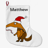 Grande Chaussette De Noël Drôle d'Anteater à Noël (Devant)