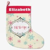 Grande Chaussette De Noël Drôle Dit Remplir 'Er Up Chrismtas Customisé (Devant)