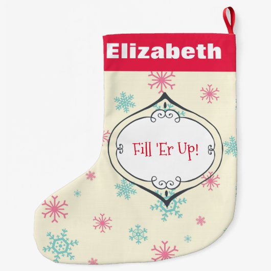 Grande Chaussette De Noël Drôle Dit Remplir 'Er Up Chrismtas Customisé (Dos)