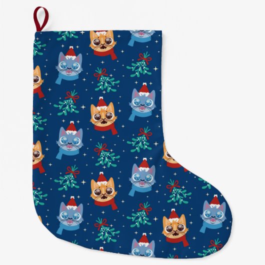 Grande Chaussette De Noël Drôle Motif de Noël (Devant)