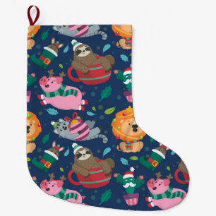 Grande Chaussette De Noël Drôle Motif de Noël