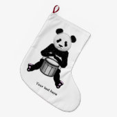 Grande Chaussette De Noël Drôle Panda Jouer des tambours (Devant (Accrochage))