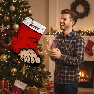 Grande Chaussette De Noël Drôle papa Noël Stocker des orteils moches