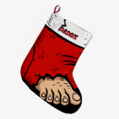 Grande Chaussette De Noël Drôle papa Noël Stocker des orteils moches (Devant (Accrochage))