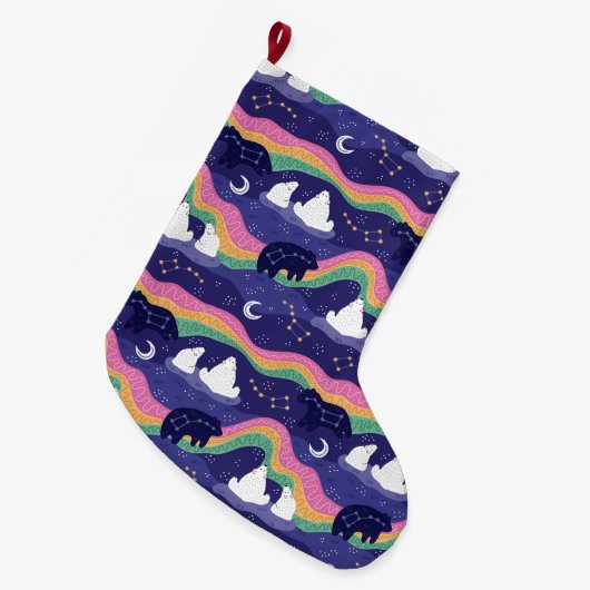 Grande Chaussette De Noël Éclairage du Nord (Devant (Accrochage))