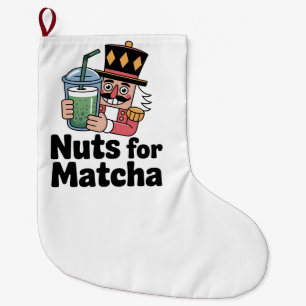 Grande Chaussette De Noël Écrous pour boisson Matcha Casse-Noisette de Noël