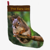 Grande Chaussette De Noël Écureuil rouge souillé dans le Fir (Devant)
