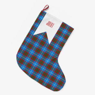 Grande Chaussette De Noël Edimbourg City Tartan Plaid Blue Red Purple